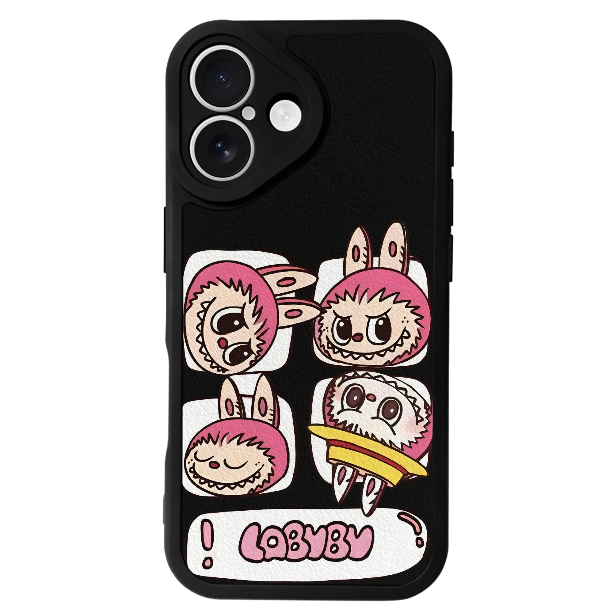 ラブブ グッズ モココ - IPhone 16シリーズ対応 ・ シリコンスマホケース ・ レザー調 ・ 高精度フィット ・ 耐衝撃 ・ ワイヤレス充電対応 ・ 精密カット